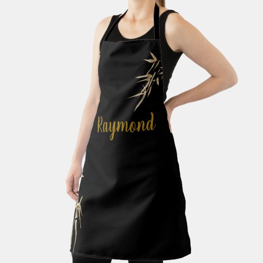 Tablier Impression d'encre japonaise Design en bambou noir (Insitu)