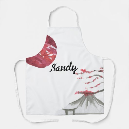 Tablier Impression d'encre japonaise Sakura et Fuji Design (Recto)