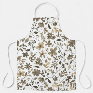 Tablier Impression florale vintage ton sépia