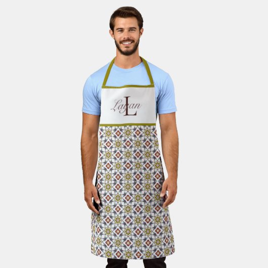 Tablier Impression géométrique personnalisée (Porté)