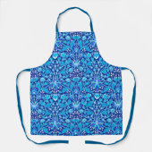 Tablier Impression Hyacinthe de William Morris, bleu cobal (Recto)