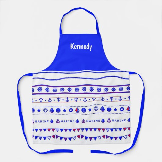 Tablier Impression marine modifiable (Recto)