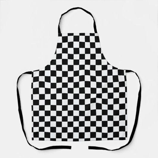 Tablier Impression numérique d'échecs en noir et blanc (Recto)