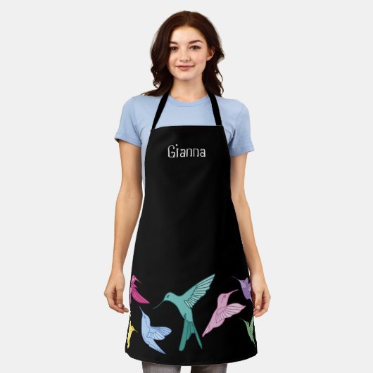Tablier Impression personnalisée de colibri (Porté)