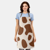 Tablier Impression vache rose et marron (Porté)