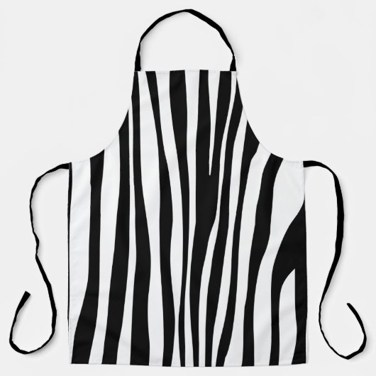 Tablier Impression Zèbre noir et blanc (Recto)