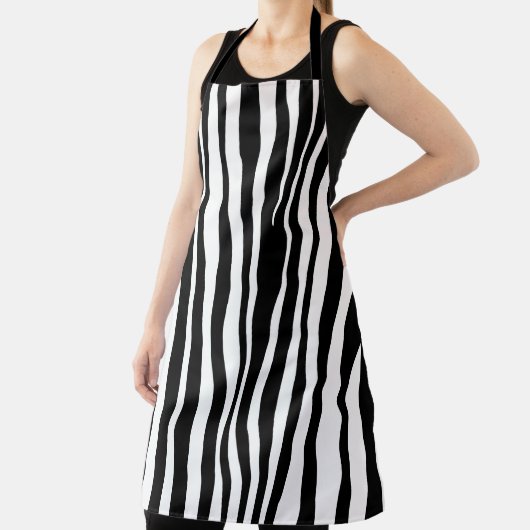 Tablier Impression Zèbre noir et blanc (Insitu)