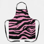Tablier Impression Zèbre rose chaud (Recto)