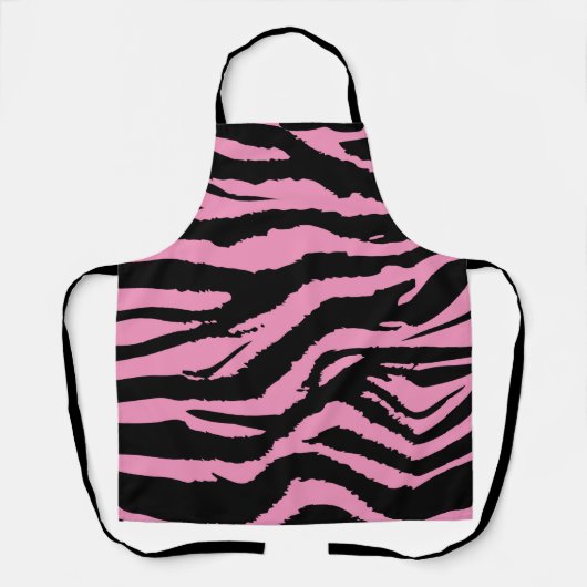 Tablier Impression Zèbre rose chaud (Recto)