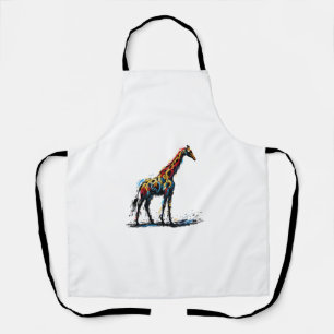 Tablier Impressionnisme coloré Style Giraffe Amoureux des
