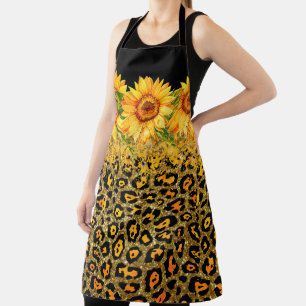 Tablier Imprimé animal pailleté et tournesols