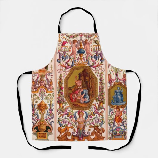 Tablier imprimé baroque ultra opulent du XVIIe siècle (Recto)