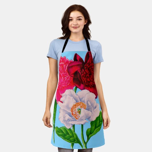 Tablier imprimé de fleurs de peaux (Porté)