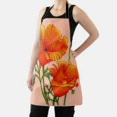 Tablier imprimé de pavot orange California (Insitu)