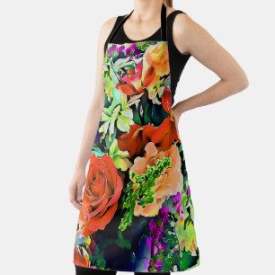 Tablier Imprimé floral tropical à fleurs omniprésentes