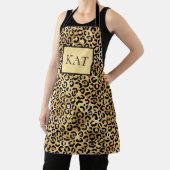 Tablier Imprimé léopard noir et or monogrammé guépard  (Insitu)