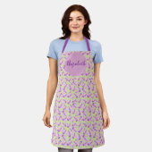 tablier imprimé partout avec fleur de lilas rose p (Porté)