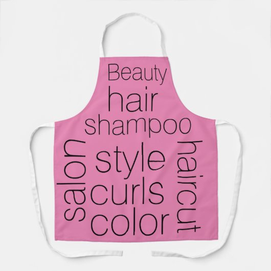 Tablier Imprimé tout-en tablier, salon de coiffure moyen,  (Recto)