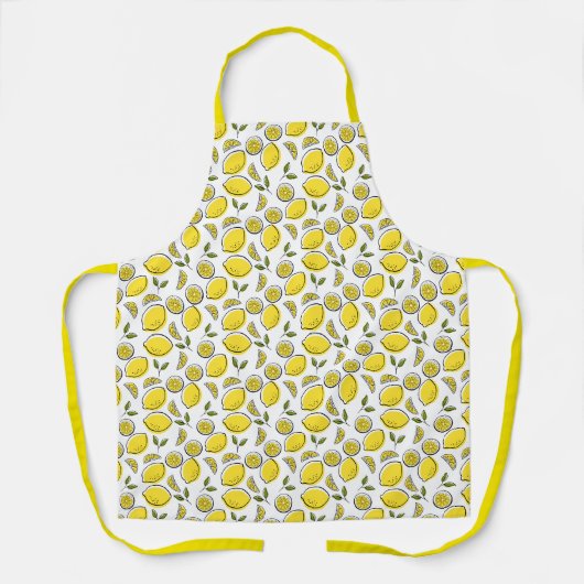 Tablier Imprimé vintage citron (Recto)