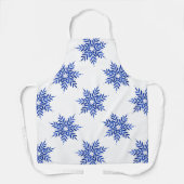 Tablier Indigo Blue Watercolor Snowflake Motif (Recto)