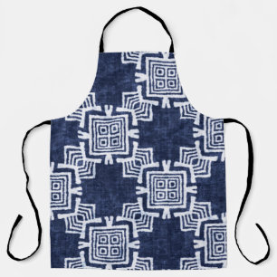 Tablier Indigo tordu à damiers arrière - plan texturé.