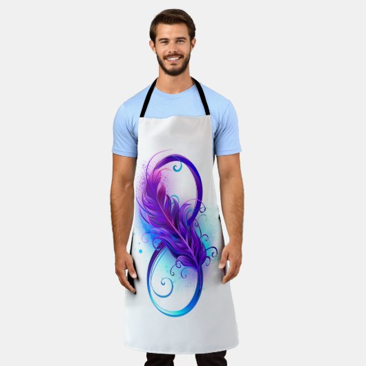 Tablier Infinity with purple feather (Porté)