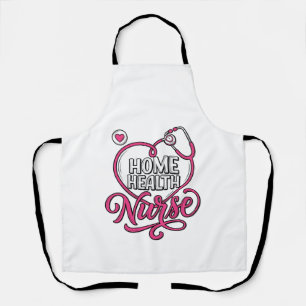 Tablier Infirmière à domicile Stéthoscope Rose Design de C