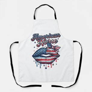 Tablier Infirmière Américaine Lips Patriotique Conception 