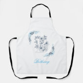Tablier Initiale "B" Monogramme bleu Calme Floral (Recto)