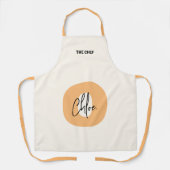 Tablier Initiale de nom de script de monogramme orange gra (Recto)