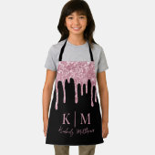 Tablier Initiales de Monogramme de Parties scintillant ros (Insitu)