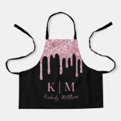 Tablier Initiales de Monogramme de Parties scintillant ros (Recto)