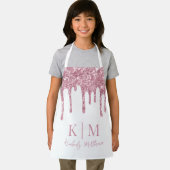 Tablier Initiales de Monogramme de Parties scintillant ros (Insitu)