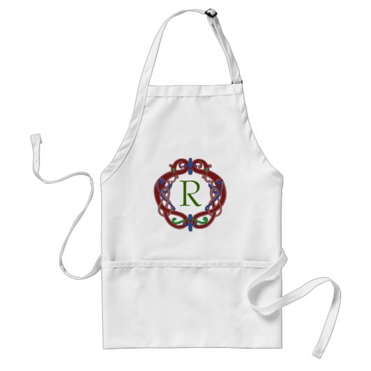 Tablier Initiales de monogramme dessin celtique (Devant)
