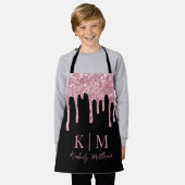 Tablier Initiales de monogramme scintillantes rose glamour (Porté)