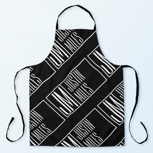 Tablier Initiales modernes avec motif de monogramme de nom