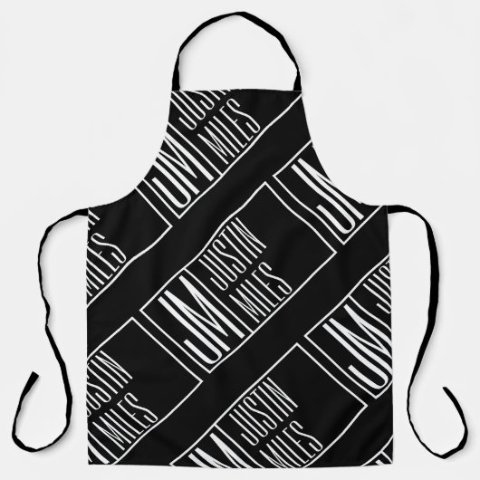 Tablier Initiales modernes avec nom Monogram Motif (Recto)