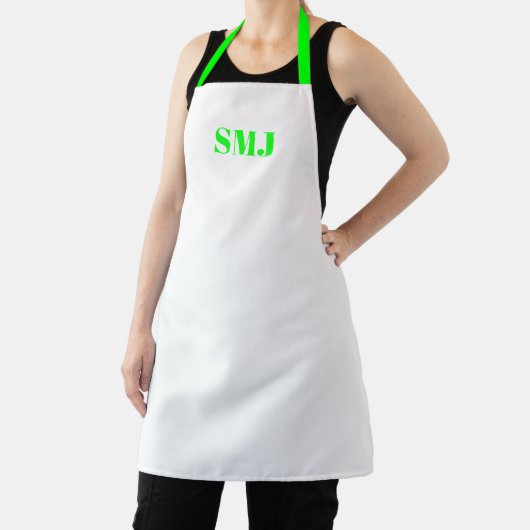 Tablier Initiales monogramme personnalisées modernes néon (Insitu)