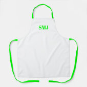 Tablier Initiales monogramme personnalisées modernes néon (Recto)
