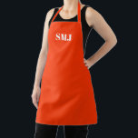 Tablier Initiales monogramme personnalisées modernes néon<br><div class="desc">Mosaïque personnalisée moderne initiales neon orange blanc Apron. lettres blanches, arrière - plan rose clair. vous pouvez choisir votre couleur de sangle. grand cadeau pour maman, amis et vous-même! Design moderne, minimaliste, simple et élégant. Idéal pour cuisiniers, chefs, poteries, céramiques, artisanat, travail, cuisine, boulangerie, barbecue, grill, mais aussi pour les...</div>