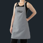 Tablier Initiales monogrammes personnalisées modernes noir<br><div class="desc">Paraphes monogramme personnalisées modernes noir gris Apron. Lettres noires, arrière - plan gris. vous pouvez choisir votre couleur de sangle. grand cadeau pour maman, amis et vous-même! Design moderne, minimaliste, simple et élégant. Idéal pour cuisiniers, chefs, poteries, céramiques, artisanat, travail, cuisine, boulangerie, barbecue, grill, mais aussi pour les entreprises et...</div>