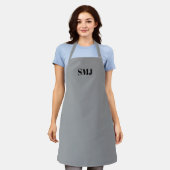 Tablier Initiales monogrammes personnalisées modernes noir (Porté)
