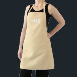 Tablier Initiales monogrammes personnalisées modernes pêch<br><div class="desc">Paraphe monogramme personnalisé moderne pêche blanc Apron. lettres blanches, arrière - plan rose clair. vous pouvez choisir votre couleur de sangle. grand cadeau pour maman, amis et vous-même! Design moderne, minimaliste, simple et élégant. Idéal pour cuisiniers, chefs, poteries, céramiques, artisanat, travail, cuisine, boulangerie, barbecue, grill, mais aussi pour les entreprises...</div>