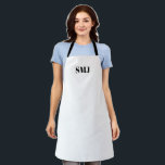 Tablier Initiales monographiques personnalisées modernes n<br><div class="desc">Personnalisez les initiales monographiques personnalisées noir blanc Apron. lettres noires, arrière - plan blanc. vous pouvez choisir votre couleur de sangle. grand cadeau pour maman, papa, amis et vous-même! Design moderne, minimaliste, simple et élégant. Idéal pour cuisiniers, chefs, poteries, céramiques, artisanat, travail, cuisine, boulangerie, barbecue, grill, mais aussi pour les...</div>