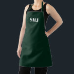 Tablier Initiales monographiques personnalisées modernes v<br><div class="desc">Mosaïque personnalisée moderne initiales vert foncé blanc Apron. lettres blanches, rose clair arrière - plan. vous pouvez choisir votre couleur de sangle. grand cadeau pour maman, amis et vous-même! Design moderne, minimaliste, simple et élégant. Idéal pour cuisiniers, chefs, poteries, céramiques, artisanat, travail, cuisine, boulangerie, barbecue, grill, mais aussi pour les...</div>