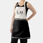 Tablier Initiales Noms Monogramme Noir Élégant (Insitu)