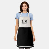 Tablier Initiales Noms Monogramme Noir Élégant (Porté)
