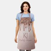 Tablier Initiales rose Parties scintillant or Glam & Monog (Porté)