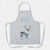 Tablier Inspirational Blue White Chic Deer Fox (Recto)