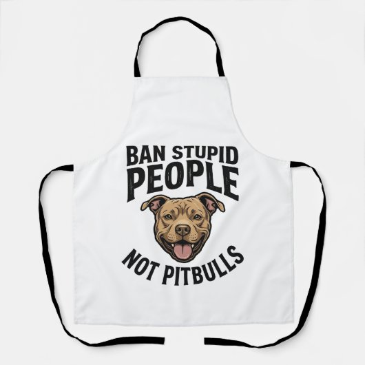 Tablier Interdire les gens stupides pas les Pitbulls Vinta (Recto)